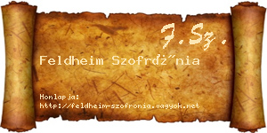 Feldheim Szofrónia névjegykártya